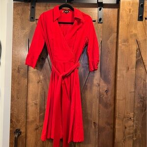 Chic Red Wrap Dress